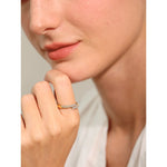 Yhpup moda bling zircônia cúbica anel de dedo fino ajustável aço inoxidável luxo alta qualidade jóias 18k ouro pvd banhado