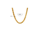 Yhpup corrente de aço inoxidável colar nova textura de metal 18 k banhado moda colar à prova dwaterproof água jóias bijoux femme meninas presente