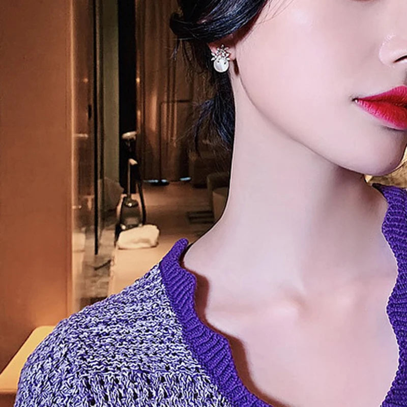 Brinco Flores com Círculo Cristal - Lafemininy