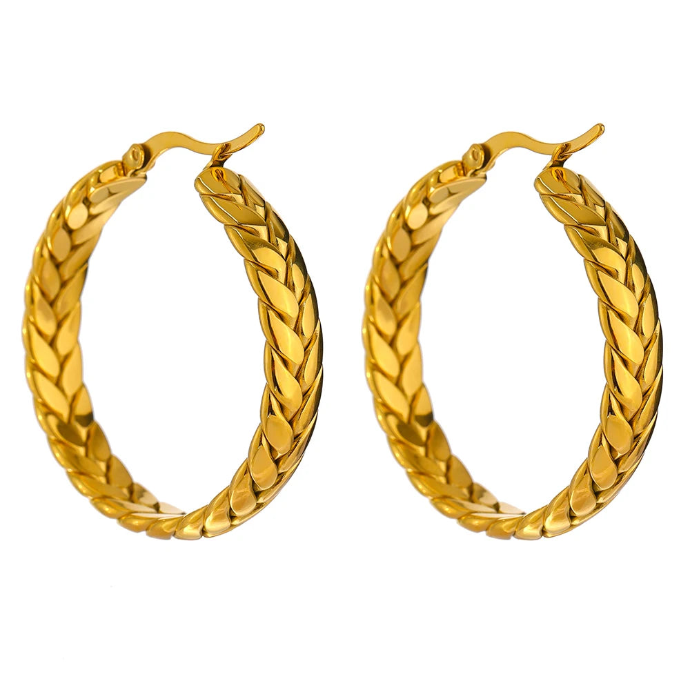Yhpup pulseira de folhas de aço inoxidável 316l, minimalista, metálico, dourado, 18 k, à prova d'água, joia, presente de festa