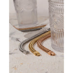 Yhpup unissex jóias de aço inoxidável cubana link corrente pulseira homem mulher 18k banhado a ouro heavy metal à prova dwaterproof água