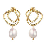 Yhpup moda charme gota geométrica brincos de pérola natural moda coreana minimalista requintado brincos jóias para presente feminino
