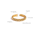 Yhpup 18cm imitação de pérolas de aço inoxidável pvd banhado a ouro grosso corrente cubana charme pulseira moda jóias wome