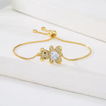 Pulseria com Ursinho Cravejado com Zircônia - Lafemininy