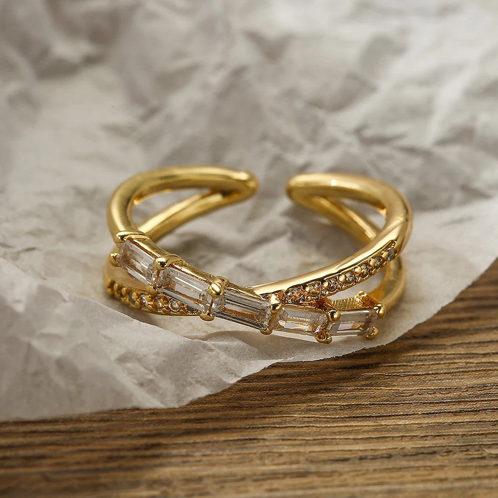 Anel Cruzado com Zircônia - Lafemininy