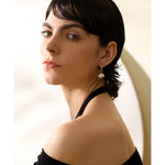 Yhpup alta qualidade imitação de pérolas gota aço inoxidável dourado coreano hoop brincos encantos moda jóias bijoux femme presente