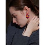 Yhpup doce colorido moda brilhante juventude 316l brincos de fundição de aço inoxidável exclusivo y2k fada arco-íris jóias presente elegante