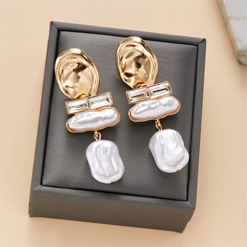 Brinco Duplo com Pérola - Lafemininy