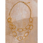 Yhpup círculo de aço inoxidável link dupla camada corrente colar dourado resistente à água metal moda declaração jóias acessórios