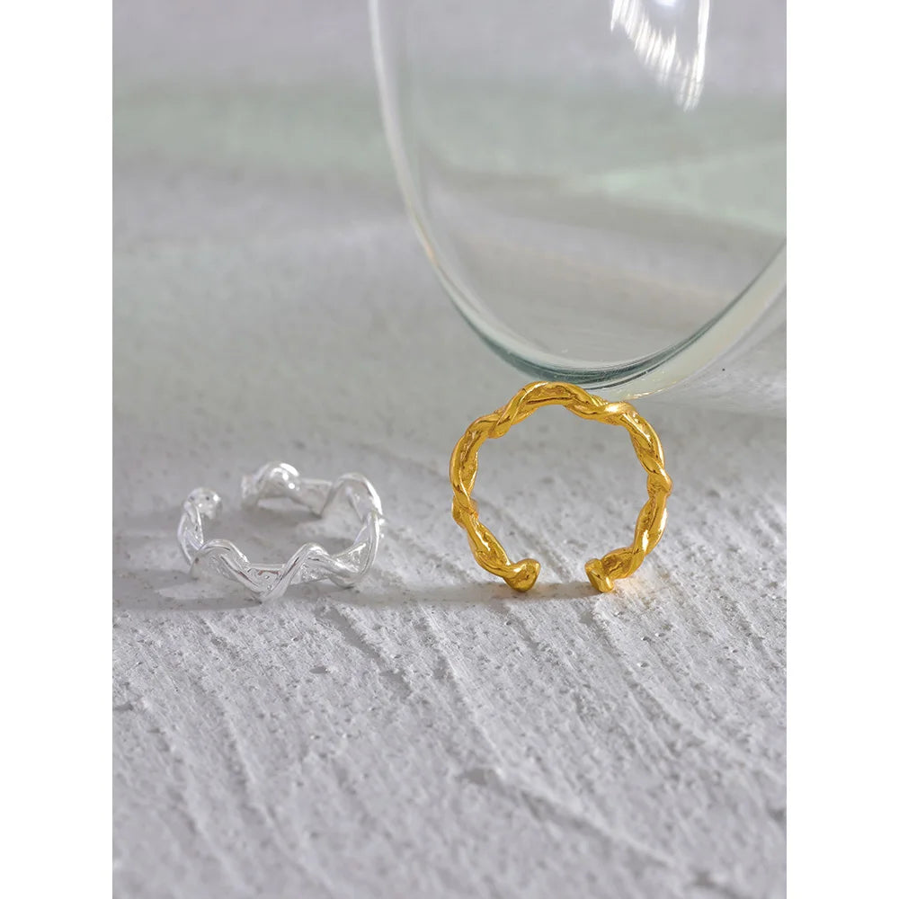 Yhpup prata esterlina torcida geométrica orelha ossos jóias para mulheres metal orelha-clipe manguito em brincos presente minimalista novo