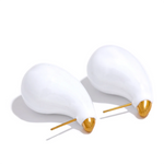 Yhpup branco verde esmalte aço inoxidável grosso gota de água brincos 18k pvd banhado à prova dwaterproof água moda jóias presente feminino