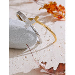 Yhpup 55mm 2025 pulseira de punho cruzado de aço inoxidável brilhante banhado a PVD polido acessórios de joias de pulso aberto