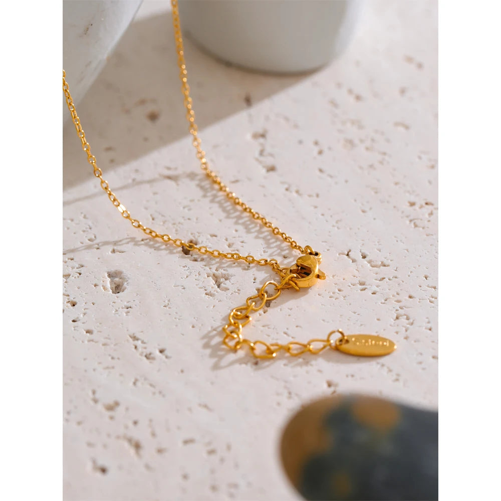 Yhpup elegância simulada pérolas zircônia cúbica colar pingente corrente de aço inoxidável moda romântico pescoço jóias recomendar