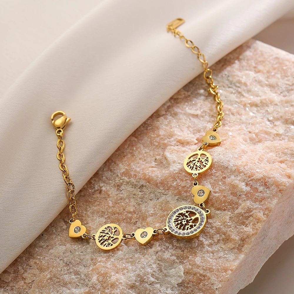 Pulseira Árvore da Vida com Zircônia - Lafemininy