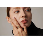 Yhpup-Anel de Talão Olho Turco para Mulheres, Anel de Dedo Ajustável, Aço Inoxidável, Jóias Douradas, Presente, Novo