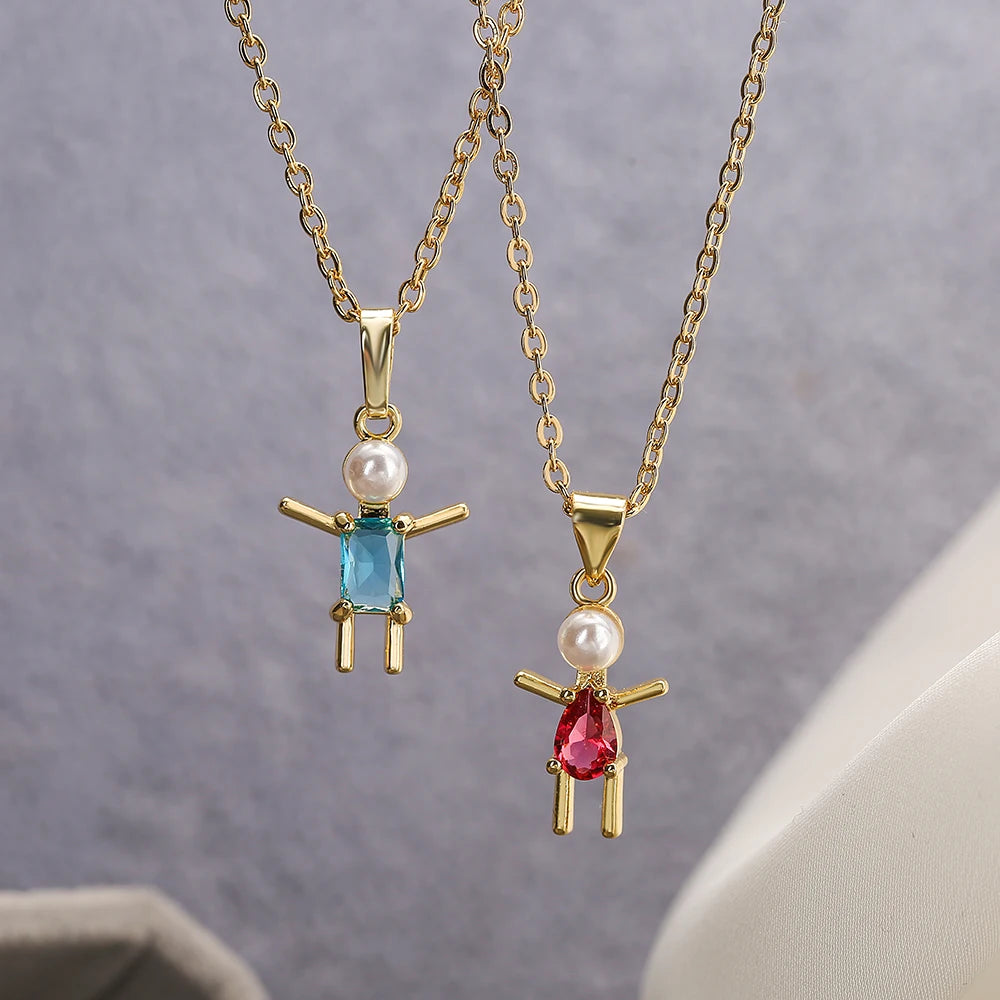 Colar com Pingete Menino ou Menina em Zircônia - Lafemininy