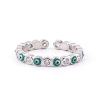 Lucky Eye Azul Turco Evil Eye Anel Aberto Cobre Cor Dourada Anéis de Dedo Ajustáveis para Mulheres Meninas Homens Moda Jóias