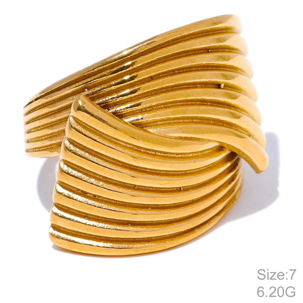 Yhpup brincos geométricos incomuns de aço inoxidável, evitam alergias, metal simples, 18k, banhado a ouro pvd, joias, presente