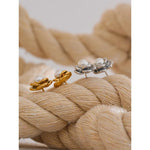 Yhpup brincos modernos de imitação de pérolas e flores para mulheres, pingente diário de aço inoxidável, joias versáteis, presente recomendado