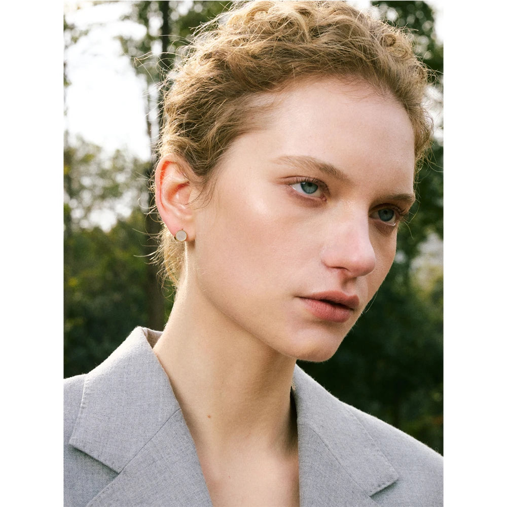 Yhpup alta qualidade concha natural dupla face redonda brincos design exclusivo 2025 chegadas popular moda jóias presente