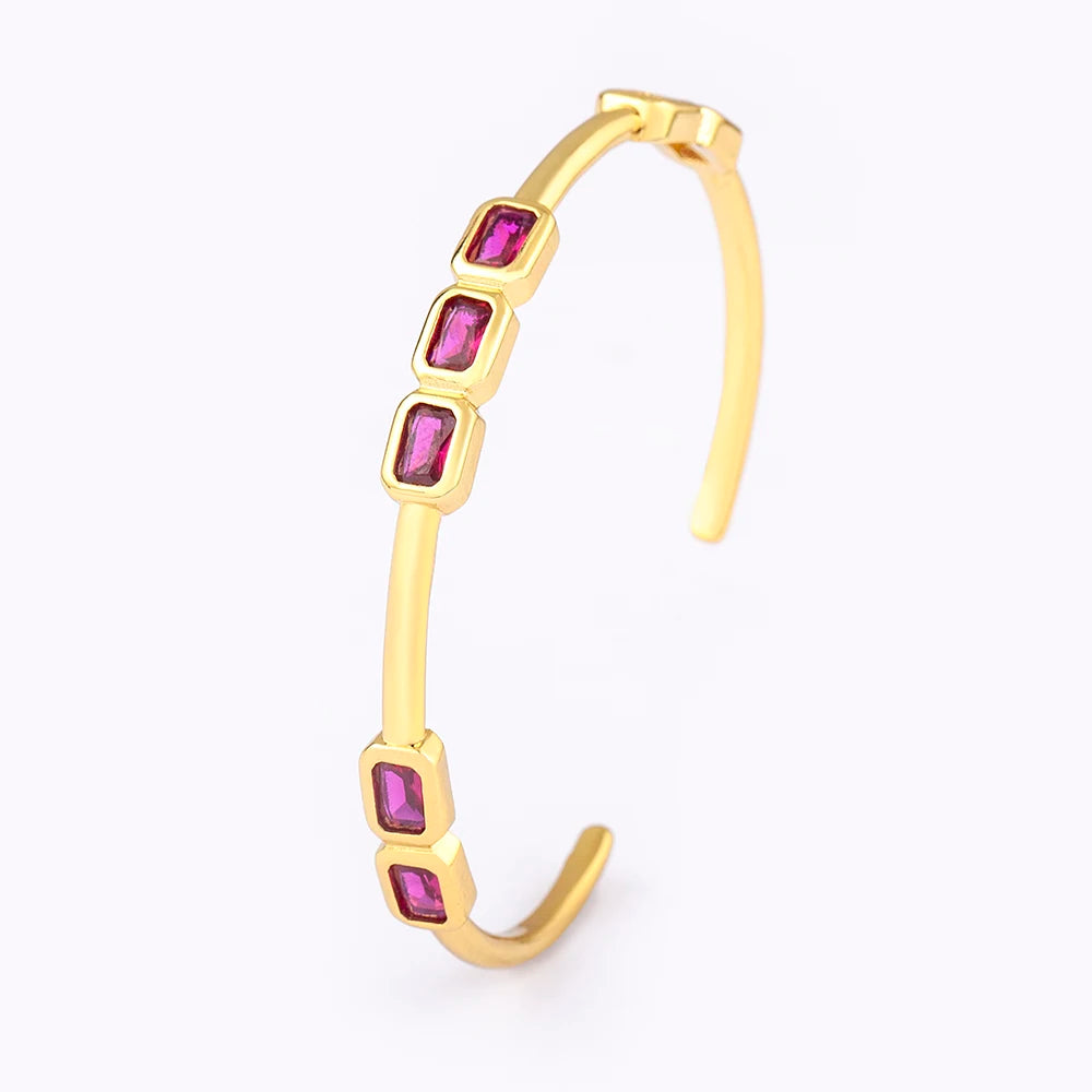 Nidin-Banhado a Ouro Inlay Pulseiras de Zircão para Mulheres, Pulseiras Simples, Luxo Leve, Joalheria Ajustável, Tendência da Moda, Nova