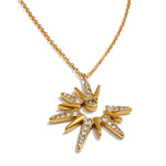 Yhpup colar com pingente de sol de zircônia, delicado, à prova d'água, estilo popular, aço inoxidável, joias de alta qualidade, presente