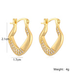 Brinco Coração Vasado Cravejado Cristal - Lafemininy