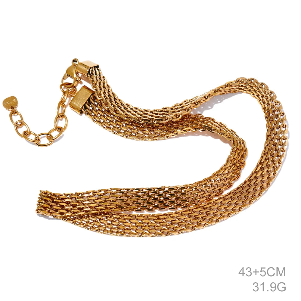 Yhpup corrente cubana de metal de aço inoxidável à prova d'água, colar de pescoço largo, cor dourada e prateada, textura moderna, joia de declaração, presente