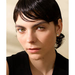 Yhpup-Asymmetric Sterling Silver Stud Earrings, Moonstone Artificial, Misteriosa Moda Textura, Encantos de Luxo, Fine Jewelry, AB