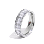 Yhpup delicado brilhante colorido zircônia cúbica aço inoxidável anel múltiplo de alta qualidade luxo cz bling popular moda jóias