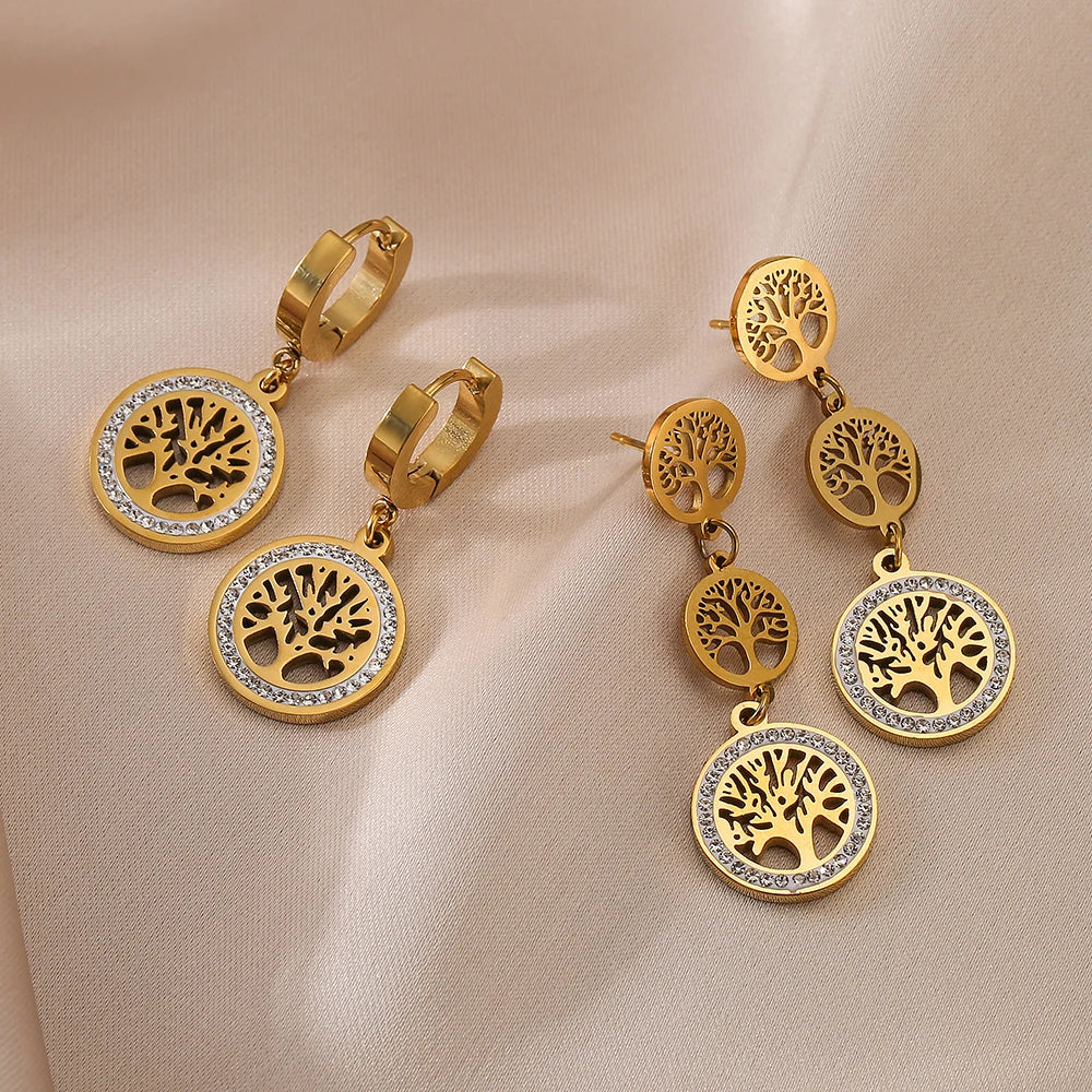 Brinco Árvore da Sorte com Zircônia - Lafemininy