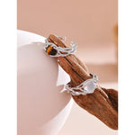 Yhpup alta qualidade pedra natural geométrica s925 prata esterlina anel ajustável para mulheres elegantes jóias finas presente feminino