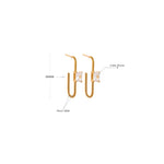 Yhpup charme brilhante zircônia cúbica aço inoxidável 18k banhado a ouro charme brincos para mulheres simples moda geométrica jóias