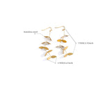 Yhpup vintage retro velho folha de aço inoxidável longo pendurado brincos pvd chapeado evitar alergia metal elegante jóias frança