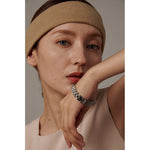 Yhpup pulseira de corrente de aço inoxidável simples 18 k banhado textura de metal pesado joias da moda masculinas bijuterias femininas festa à prova d'água