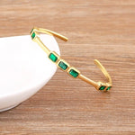 Nidin-Banhado a Ouro Inlay Pulseiras de Zircão para Mulheres, Pulseiras Simples, Luxo Leve, Joalheria Ajustável, Tendência da Moda, Nova