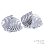 Yhpup brincos geométricos incomuns de aço inoxidável, evitam alergias, metal simples, 18k, banhado a ouro pvd, joias, presente