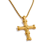 Yhpup 316l aço inoxidável cruz clássico colar pingente ouro & platina pvd banhado colar personalizado jóias novo