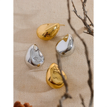 Yhpup novo suave 316l aço inoxidável criativo geométrico oco brincos feminino 18k banhado a ouro metal jóias à prova dwaterproof água