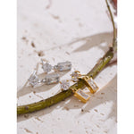 Yhpup brincos retangulares de zircônia cúbica AAA de alta qualidade 2025 aço inoxidável delicado estilo coreano joia diária presente