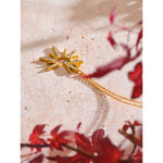 Yhpup colar com pingente de sol de zircônia, delicado, à prova d'água, estilo popular, aço inoxidável, joias de alta qualidade, presente