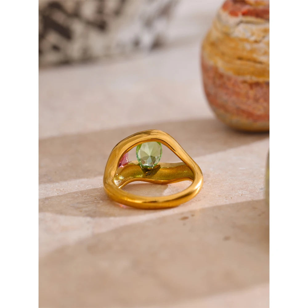 Yhpup tamanho 678 moda exclusivo design labial anel para mulheres banhado a ouro zircônia cúbica aço inoxidável joias de dedo recém chegados