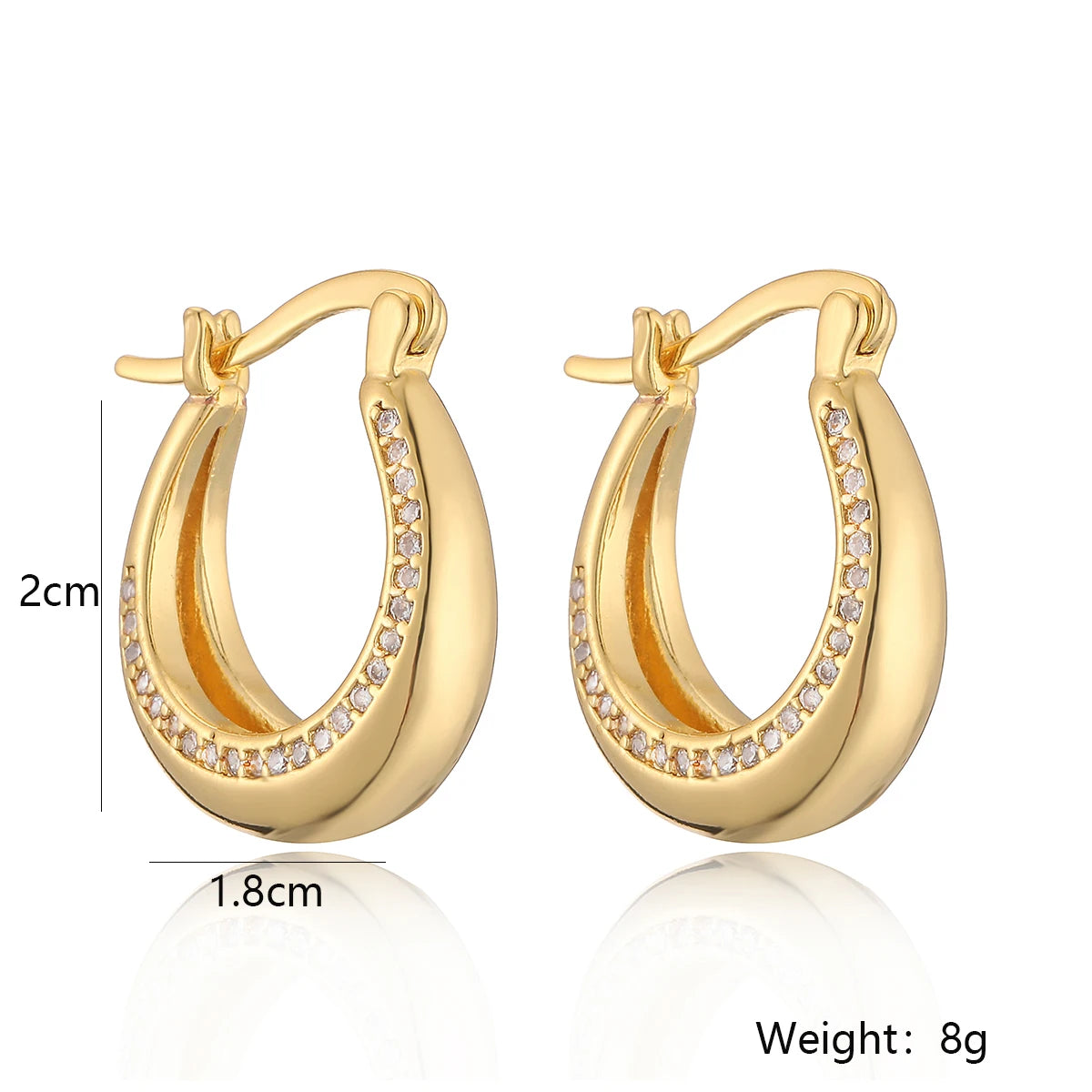 Brinco Dourado com Zircônia Cristal - Lafemininy