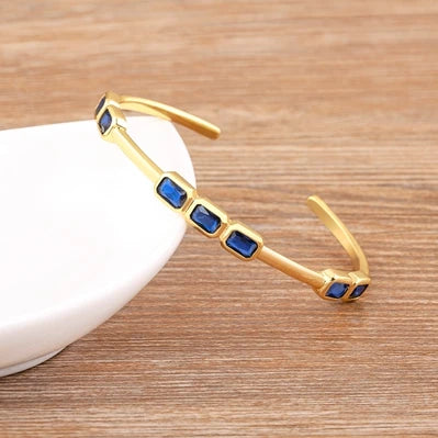 Nidin-Banhado a Ouro Inlay Pulseiras de Zircão para Mulheres, Pulseiras Simples, Luxo Leve, Joalheria Ajustável, Tendência da Moda, Nova