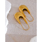 Yhpup Brincos de argola geométricos de aço inoxidável de alta qualidade 18K PVD banhado a textura elegante joias incomuns para mulheres