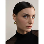 Yhpup 15-20mm suave aço inoxidável bola redonda diariamente grandes brincos de argola mancha menos charme de metal elegante joias à prova d'água bijuterias