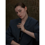 Yhpup 62mm de alta qualidade aço inoxidável multicolorido pedra natural manguito dourado aberto pulseira resistente à água jóias 2024