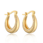 Brinco Dourado com Zircônia Cristal - Lafemininy