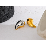 Yhpup branco verde esmalte aço inoxidável grosso gota de água brincos 18k pvd banhado à prova dwaterproof água moda jóias presente feminino