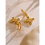 Yhpup brincos de argola com pérolas de zircônia, alta qualidade, cruz, aço inoxidável dourado, temperamento, joias diárias, presente